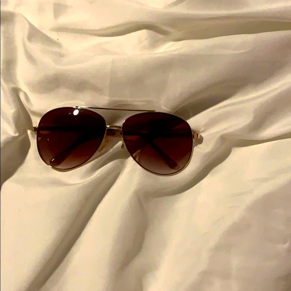 Sunglasses- brown with gold hardware & grey/silver - Picture 3 of 3